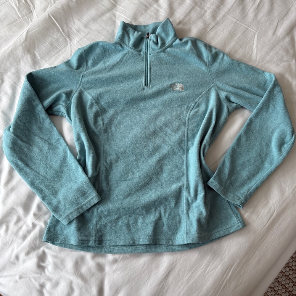 North Face Women's Blue Fleece Pullover Quarter Zip